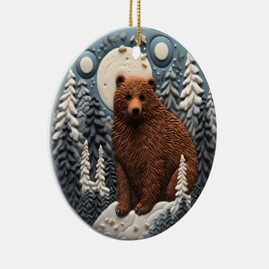 3D Beer kerstdier Keramisch Ornament (Rechts)