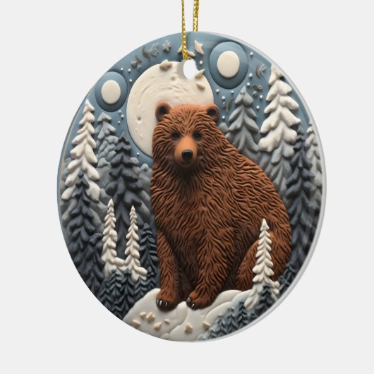 3D Beer kerstdier Keramisch Ornament (Links)