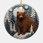 3D Beer kerstdier Keramisch Ornament (Achterkant)