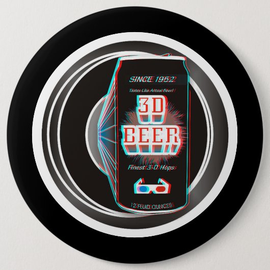 3D BEER! RONDE BUTTON 6,0 CM (Voorkant)