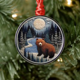3D Beer Woodland Dierlijke Kerstdagen Metalen Ornament