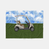 3D Beige Golf Cart over gras Fleece Deken (Voorkant (Horizontaal))
