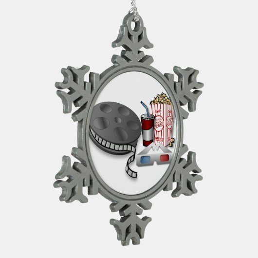 3D Bioscoop Tin Sneeuwvlok Ornament (Links)