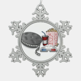 3D Bioscoop Tin Sneeuwvlok Ornament
