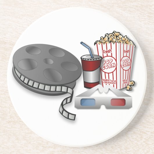 3D Bioscoop Zandsteen Onderzetter (Voorkant)