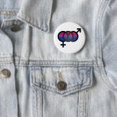 3D Bisexual Symbool Ronde Button 5,7 Cm (In situ)