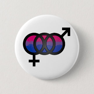 3D Bisexual Symbool Ronde Button 5,7 Cm