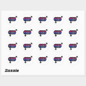 3D Bisexual Symbool Ronde Sticker (Vel)