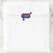 3D Bisexual Symbool Ronde Sticker (Tas)