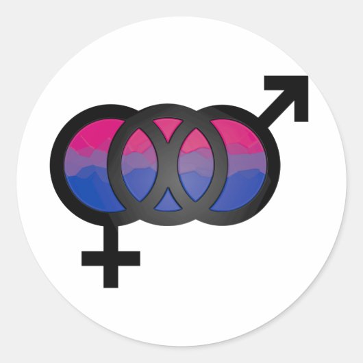 3D Bisexual Symbool Ronde Sticker (Voorkant)