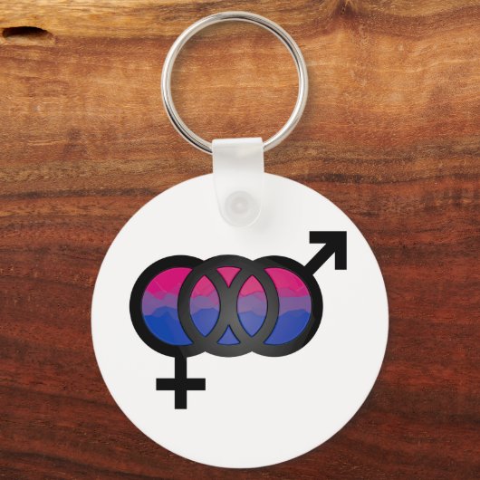 3D Bisexual Symbool Sleutelhanger (Voorkant)