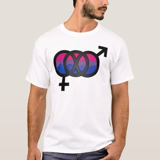 3D Bisexual Symbool T-shirt (Voorkant)