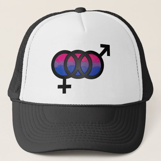 3D Bisexual Symbool Trucker Pet (Voorkant)