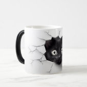 3D Black Cat Magische Mok (Voorkant links)