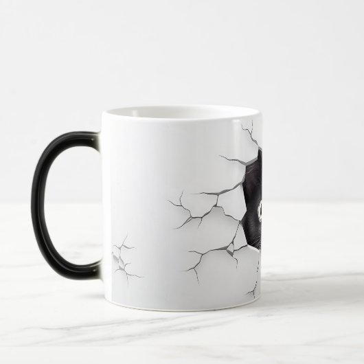 3D Black Cat Magische Mok (Links)