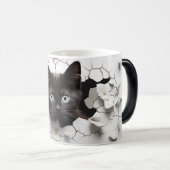 3D Black Cat Magische Mok (Voorkant rechts)