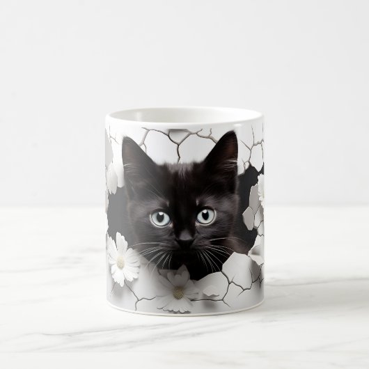 3D Black Cat Magische Mok (Center)