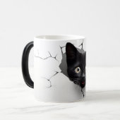 3D Black Cat Magische Mok (Voorkant links)