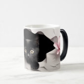 3D Black Cat Magische Mok (Voorkant rechts)