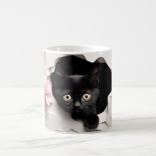 3D Black Cat Magische Mok (Center)