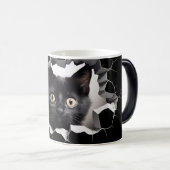 3D Black Cat Magische Mok (Voorkant rechts)