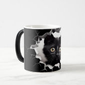 3D Black Cat Magische Mok (Voorkant links)
