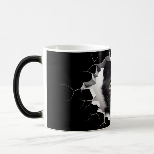 3D Black Cat Magische Mok (Links)