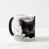 3D Black Cat Magische Mok (Voorkant links)