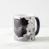 3D Black Cat Magische Mok (Voorkant rechts)