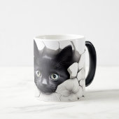3D Black Cat Magische Mok (Voorkant rechts)