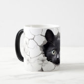 3D Black Cat Magische Mok (Voorkant links)