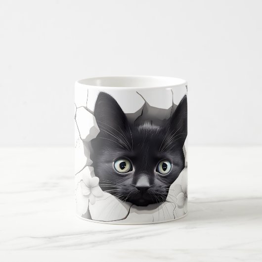 3D Black Cat Magische Mok (Center)