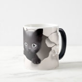 3D Black Cat Magische Mok (Voorkant rechts)