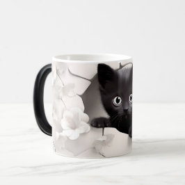 3D Black Cat Magische Mok