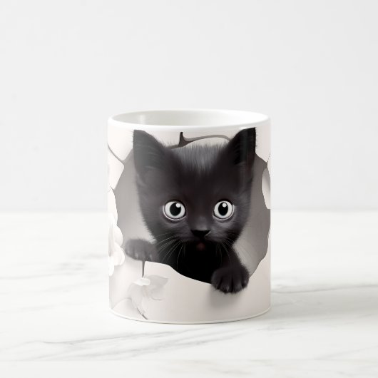 3D Black Cat Magische Mok (Center)