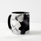 3D Black Cat Sublimatie Mok Wrap (Voorkant links)