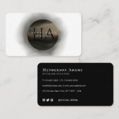 3D Black en Golden Waterverf Monogram Logo Visitekaartje (Voorkant / Achterkant)