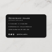 3D Black en Golden Waterverf Monogram Logo Visitekaartje (Achterkant)