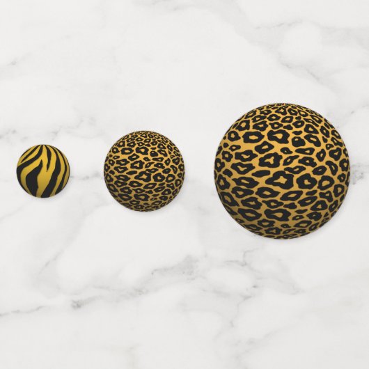3D Black & Gold Balls Confetti (Voorkanten)