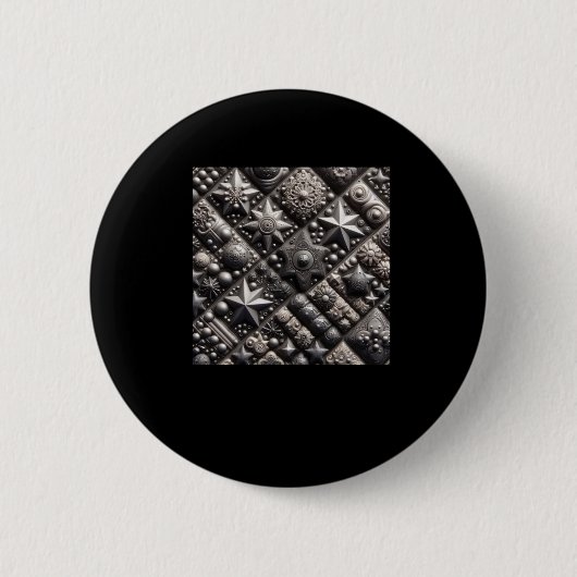 3d Black Pattern-Sticker Ronde Button 5,7 Cm (Voorkant)
