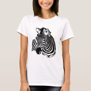 3D Black & White Zebra Head voor Dierenvrienden T-shirt