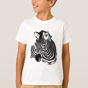 3D Black & White Zebra Head voor Dierenvrienden T-shirt