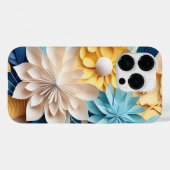 3D Blauw en Geel Bloemen Fantasie Case-Mate iPhone Case (Achterkant (horizontaal))