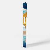 3D Blauw en Geel Bloemen Fantasie Case-Mate iPhone Case (Achterkant / Rechts)