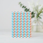 3D blauw en rode chevron Briefkaart (Staand voorkant)