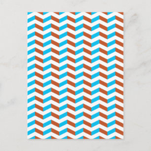 3D blauw en rode chevron Briefkaart