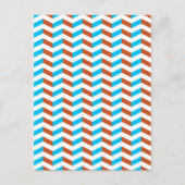 3D blauw en rode chevron Briefkaart (Voorkant)