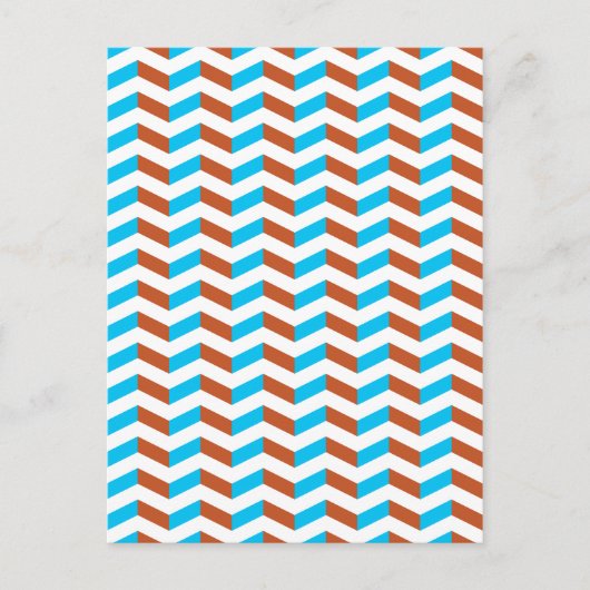 3D blauw en rode chevron Briefkaart (Voorkant)