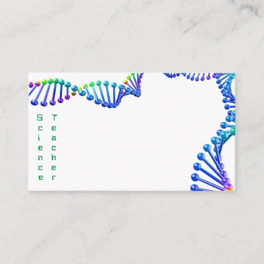 3D blauw groene dubbele helix leraar wetenschappen Visitekaartje (Voorkant)
