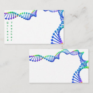 3D blauw groene dubbele helix wetenschapsleraar Visitekaartje